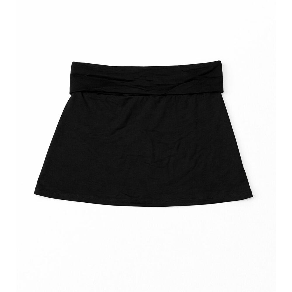 Black Fold-Over Waist Black Athletic Skort - Picture 2 of 2